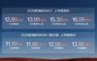 12.89-16.99万元，“年轻人第一台GT”比亚迪2026款海豹06GT焕新上市！